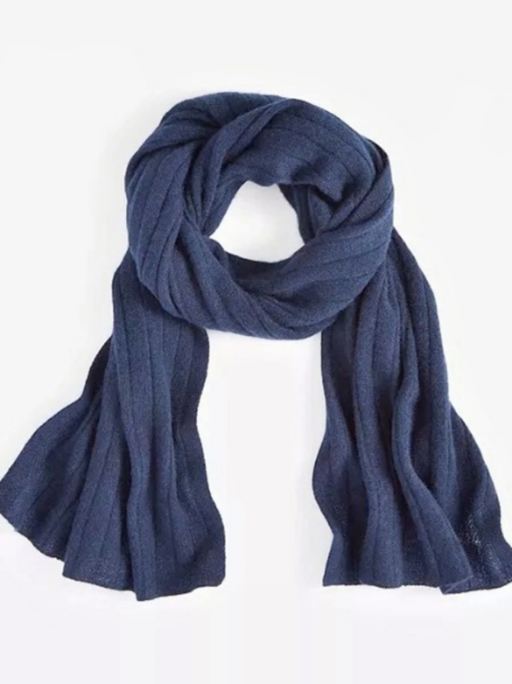 Charter Club Cashmere Ribbed Scarf In Admiral Navy 100% cashmere